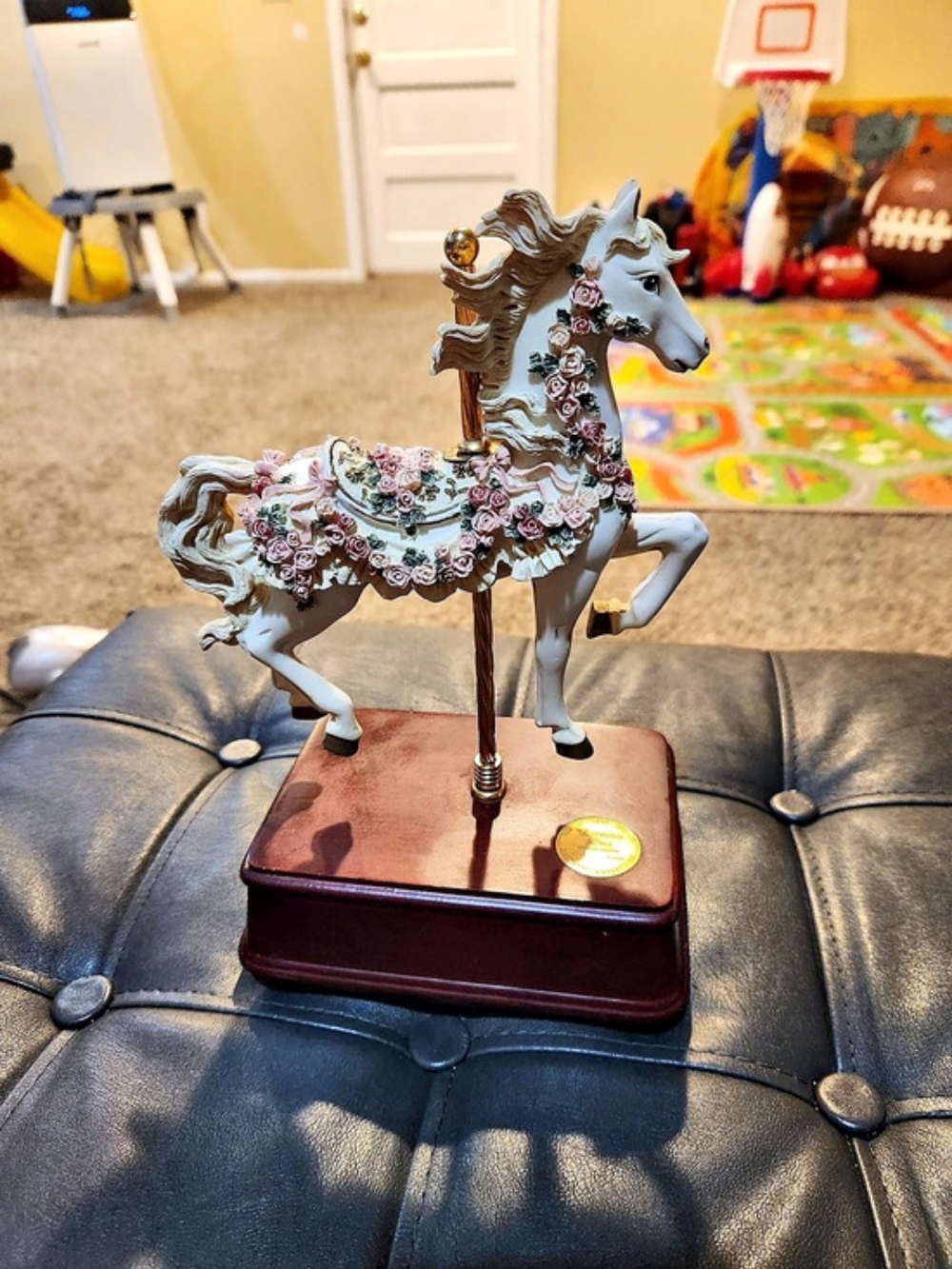 1994 The San Francisco Music Box Company Victorian Rose Carousel Music Box